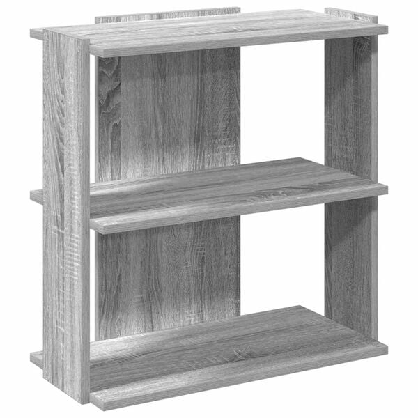 vidaXL Boekenkast 3-laags 60x30x60 cm bewerkt hout grijs sonoma eiken