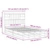 vidaXL Bed met boekenkast zonder matras grenenhout wasbruin 135x190 cm