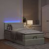 vidaXL Ottoman bed met matras en LED's 90x190cm fluweel lichtgrijs
