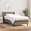 vidaXL Boxspring met matras stof taupe 90x190 cm