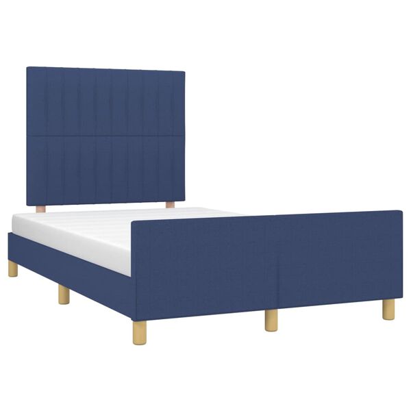 vidaXL Bedframe zonder matras 120x190 cm stof blauw
