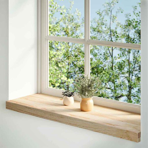 vidaXL Vensterbanken 2 st onbehandeld 80x25x2 cm massief eikenhout
