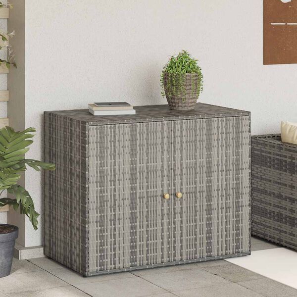 vidaXL Tuinkast 100x55,5x80 cm poly rattan grijs