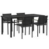 vidaXL Buitenmeubelset 5 pcs Zwart en Anthraciet 160 x 80 x 73 cm