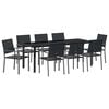 vidaXL Tuin eettafelset 9 st Zwart PE Rattan