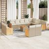 vidaXL 13-delige Loungeset met kussens poly rattan beige