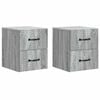 vidaXL Wandbeugel Bedkast 2 st Grijs sonoma 34,5 x 33 x 40 cm