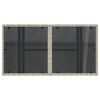 vidaXL Tuintafel met glazen blad 100x55x73 cm poly rattan lichtgrijs