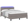 vidaXL Boxspring bed met matras met LED Taupe 160 x 200 cm Stof