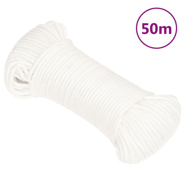 vidaXL Boottouw 3 mm 50 m polypropyleen volwit