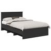 vidaXL Bedframe met hoofdeinde Zwart 120 x 123 cm Bewerkt hout