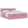 vidaXL Ottoman bed met matrassen 160x200cm fluweel roze