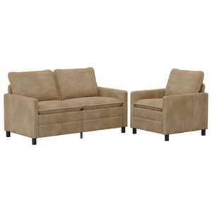 vidaXL Bankstel 2 st Taupe Polyester