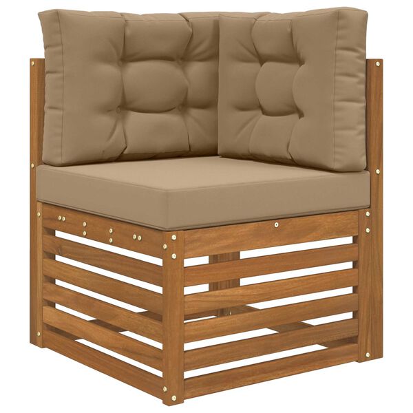 vidaXL Buiten bankkussen 3 pcs Taupe Polyester