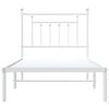 vidaXL Bedframe met hoofdbord metaal wit 80x200 cm