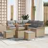 vidaXL Tuinbankenset met kussen 8 pcs Beige poly rattan