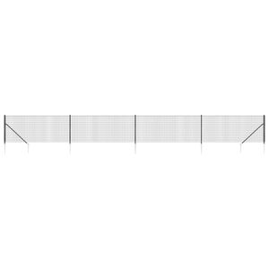 vidaXL Draadgaashek met grondankers 1x10 m antracietkleurig