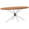 vidaXL Eettafel 200x100x74 cm ovaal massief eikenhout lichtbruin