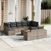 vidaXL 10-delige Loungeset met kussens poly rattan grijs