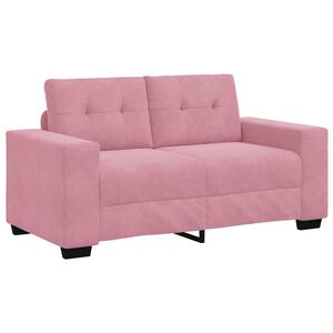 vidaXL | Loveseat | met kussen Roze Fluweel