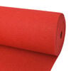 vidaXL Tapijt Effen Rood 1,2 x 12 m Polyester