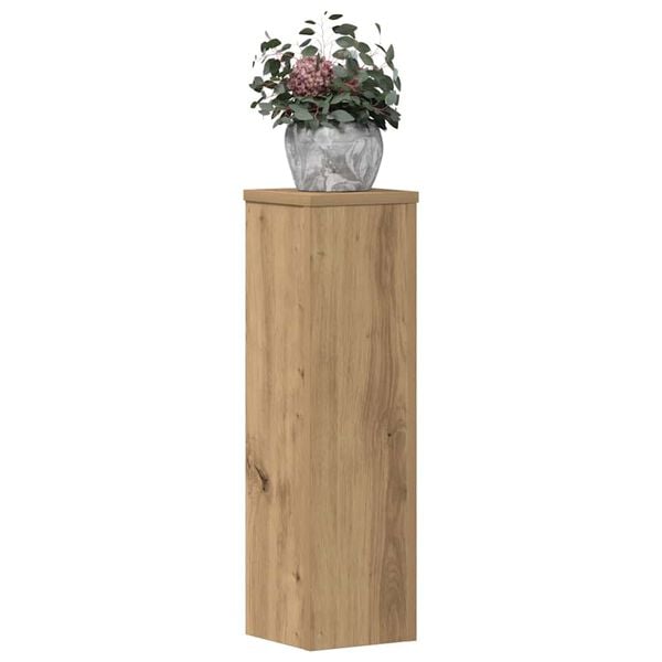 vidaXL Plantenstandaards 2 st 17x17x60 cm hout artisanaal eikenkleurig