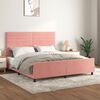 vidaXL Bedframe met hoofdeinde fluweel roze 160x200 cm