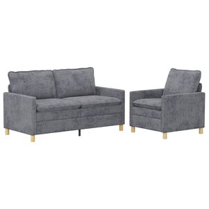 vidaXL Bankstel 2 st Lichtgrijs Polyester