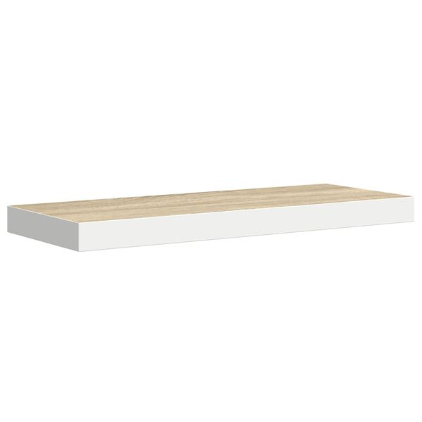 vidaXL Wandschap zwevend 60x23,5x3,8 cm MDF eikenkleurig en wit