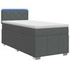 vidaXL Boxspring Bed met Matras en LED Donkergrijs 90 x 190 cm Stof