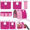 vidaXL Kinderhoogslaper met tunnel 80x200 cm massief grenenhout roze