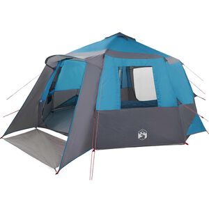 vidaXL Cabin Tent 12-Person met dak Blauw en Grijs 500 x 500 x 294 cm