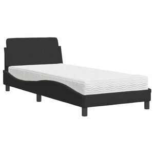 vidaXL Bed met matras "Dover" fluweel zwart 90x200 cm