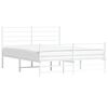 vidaXL Bedframe met hoofd- en voeteneinde metaal wit 160x200 cm