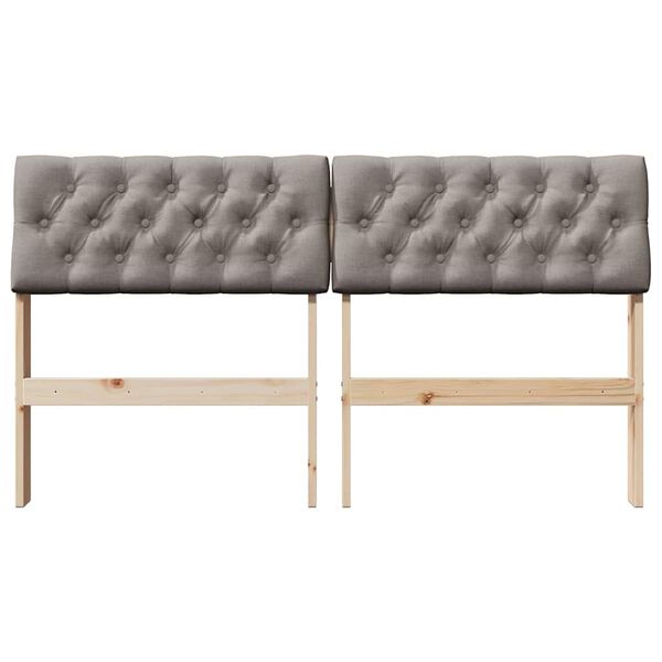 vidaXL Gestoffeerd hoofdbord Taupe 135 cm Massief grenenhout