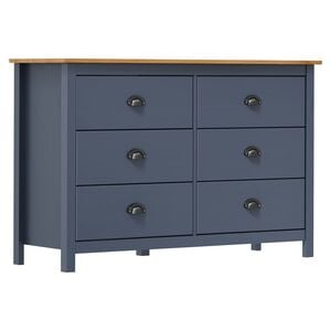 vidaXL Dressoir Hill 125x40x80 cm massief grenenhout grijs
