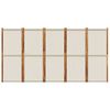 vidaXL Kamerscherm met 5 panelen 350x180 cm lichtgrijs