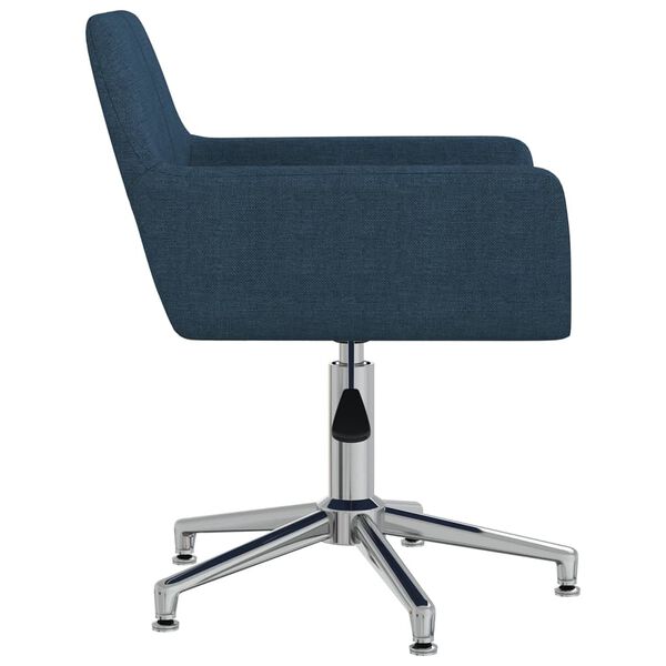 vidaXL Eetkamerstoelen 2 st draaibaar stof blauw