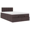 vidaXL Ottoman bed met matras en LED's 120x190 cm stof donkerbruin
