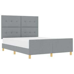 vidaXL Bedframe met hoofdeinde Lichtgrijs 140 x 190 cm Stof