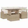 vidaXL Tuin Sofa Set 5 st 4-Aantal zitplaatsen Beige Poly riet