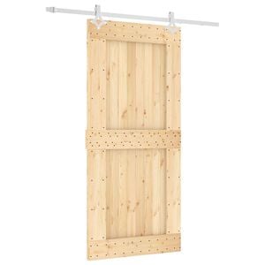vidaXL Schuifdeur 95 x 210 cm Massief Grenenhout (Niet-Behandeld)