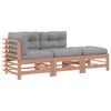 vidaXL 3-delige Loungeset met kussens massief douglashout