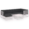 vidaXL 7-delige Loungeset met kussens massief grenenhout