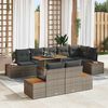 vidaXL Tuin Sofa Set met opslag 9 pcs Grijs Poly riet