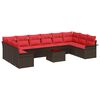 vidaXL Tuin Sofa Set 11 st Bruin poly rattan