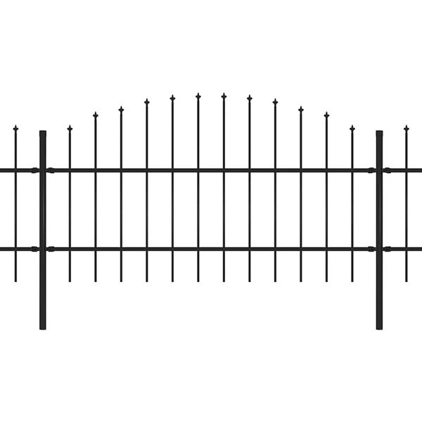 vidaXL Tuinhek met speerpunt staal 892,5x100 cm zwart