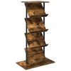 vidaXL Tijdschrift Rek Gerookt eiken 68 x 40 x 123.5 cm Bewerkt hout