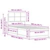vidaXL Bedframe met Gevoerd Hoofdgedeelte Lichtgrijs 100 x 200 cm