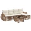 vidaXL Tuinbankenset 6 pcs Beige en Cr&egrave;me Wit poly rattan